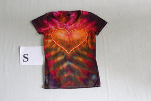 Small Ladies V-Neck Incline Heart