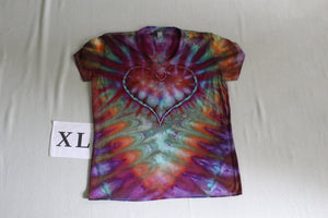 XL Ladies  V-Neck Incline Heart
